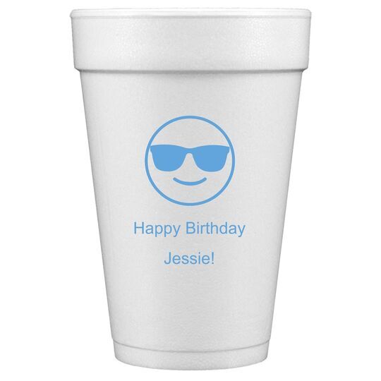 Sunglasses Emoji Styrofoam Cups